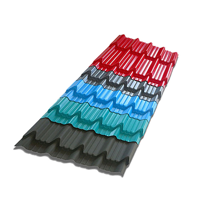 508mm 610mm Color Coated Gi Sheet 0.2mm Profil Baja Bergelombang
