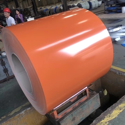 Orange PPGI Coil 30-275g / M2 Prepainted Color Coated Steel Roll Untuk Atap