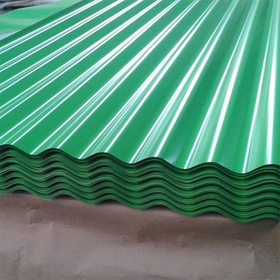 Lembar Atap Hijau SGCC Pre Painted Corrugated Gi Sheet 3-8 Ton