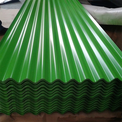 PE 30-275g / M2 Panel Atap Logam Hijau RAL 9012 Lembaran Logam Bergelombang Berwarna