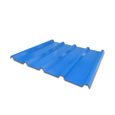 ISO 18001 Lembaran Atap Dilapisi Seng AZ160 Pelat Atap Warna Biru