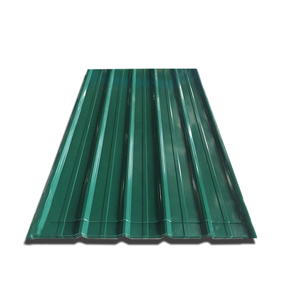 PE 30-275g / M2 Panel Atap Logam Hijau RAL 9012 Lembaran Logam Bergelombang Berwarna