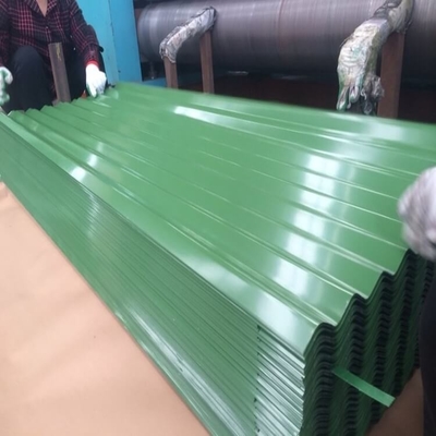 PE 30-275g / M2 Panel Atap Logam Hijau RAL 9012 Lembaran Logam Bergelombang Berwarna