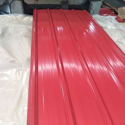 30-275g / M2 Lembar Atap Dilapisi Warna 600-1100mm Atap Logam Bergelombang Putih
