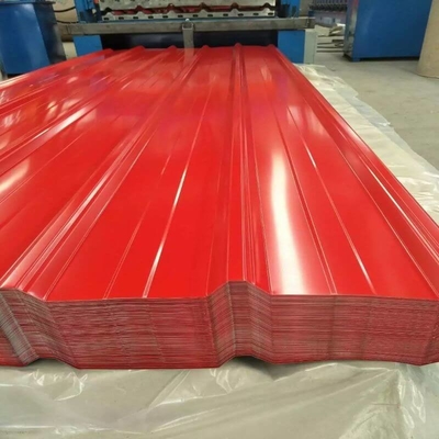 Lembar Atap Dilapisi Warna 750mm SGCC Gi Color Coated Corrugated Sheet