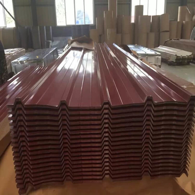 Lembaran Timah Dilapisi Warna DX51D Merah JIS Color Coated Galvalume Untuk Konstruksi