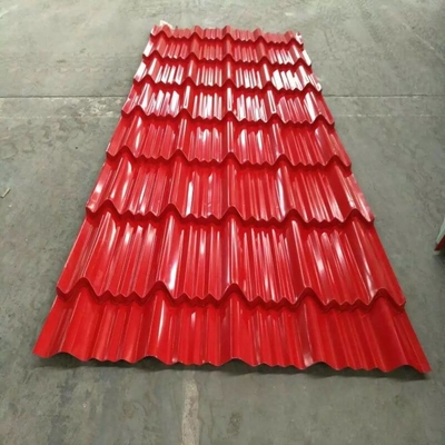 Lembar Atap Dilapisi Warna 750mm SGCC Gi Color Coated Corrugated Sheet