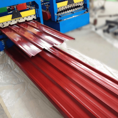 Lembar Atap Hijau SGCC Pre Painted Corrugated Gi Sheet 3-8 Ton