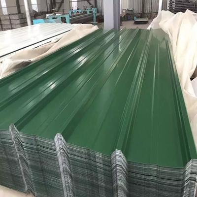 30-275g / M2 Lembar Atap Dilapisi Warna 600-1100mm Atap Logam Bergelombang Putih