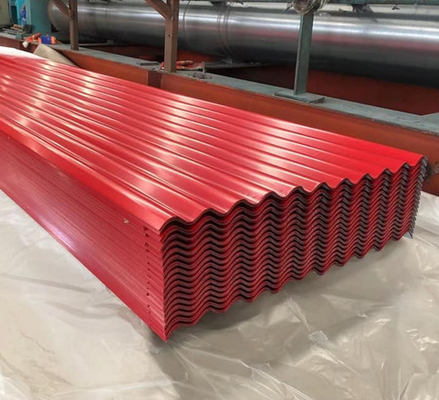 Lembaran Atap Logam Merah SGCC BSI ISO 14001 Lembaran Baja Dilapisi Warna