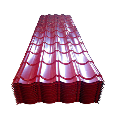 DX51D Prepainted Roofing Sheet Corrugated Zinc Roofing Sheet 30g Hingga 275g / M2
