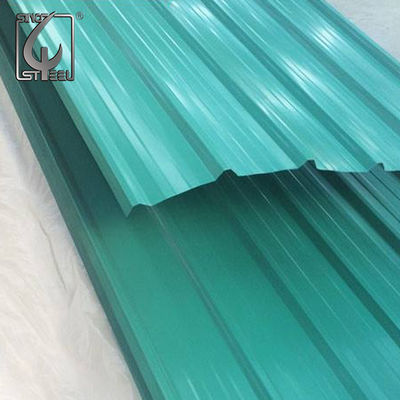 0.125-2.5mm Regular Spangle Prepainted Roofing Sheet Warna Galvanis 30g / m2