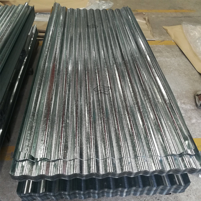 Lembaran Atap Logam Bergelombang ISO9001 Galvanis 508mm 12 Gauge Baja Bergelombang