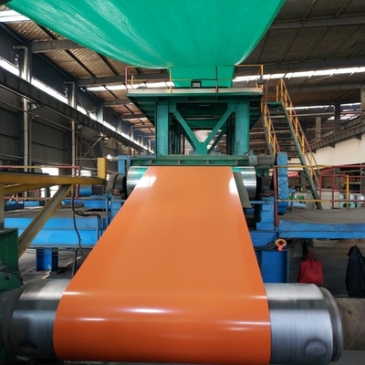 Orange PPGI Coil 30-275g / M2 Prepainted Color Coated Steel Roll Untuk Atap
