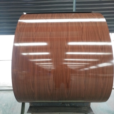 910mm PPGI Prepainted Steel Coil 3-25um Color Coated Coils Bata Kayu